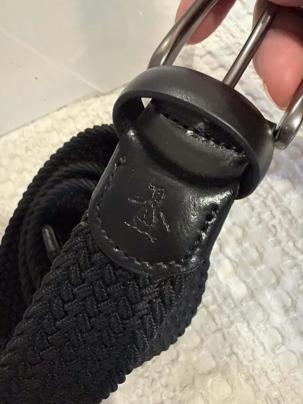 Original Penguin Black Braided Woven Belt Size S 30-32